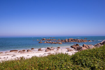 Beach of chardons bleus, finistere, brittany, france