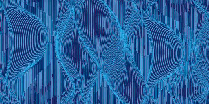 Grunge white wave paper curved reliefs abstract background. blue vector art