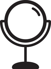 Simple black and white vanity mirror icon
