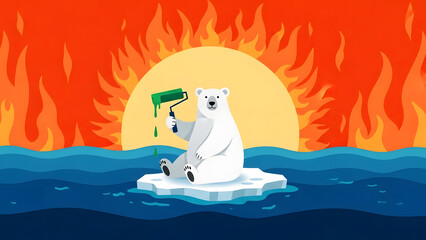 Polar Bear on Ice Climate Crisis