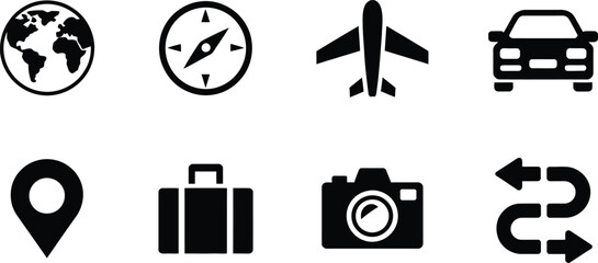 set of vector icons for travel