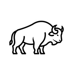 Fototapeta premium Simple Line Drawing of a Bison for Wildlife and Nature Illustrations