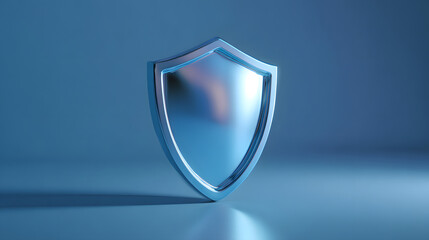 Protective shield symbolizing security in modern design studio setting digital art minimalist view