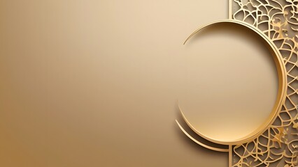 Luxury Islamic Crescent Frame Gold Background