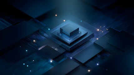 Abstract visualization of a modern digital workspace innovative technology in a futuristic view