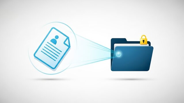 Secure Document Transfer to Locked Folder Concept. - Powered by Adobe