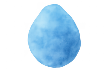 Blue watercolor egg shape creating easter design element