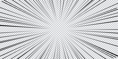 Comic book action line background. Manga speed frame, superhero action. Vector illustration