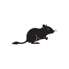 Fototapeta premium Mongolian gerbil silhouette icon vector flat illustration design. 