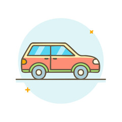 Obraz premium Red Automobile in Minimalist Style for Travel and Transportation Concepts
