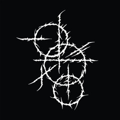 Sharp geometric occult symbol with aggressive thorny shapes.