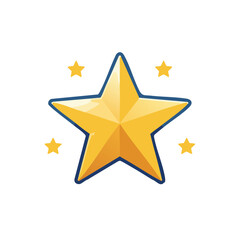 Obraz premium Golden Star Icon Design with Small Decorative Stars for Success and Achievement