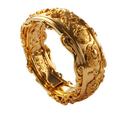 golden ring with diamonds isolated