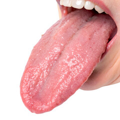 Human tongue isolated on transparent background