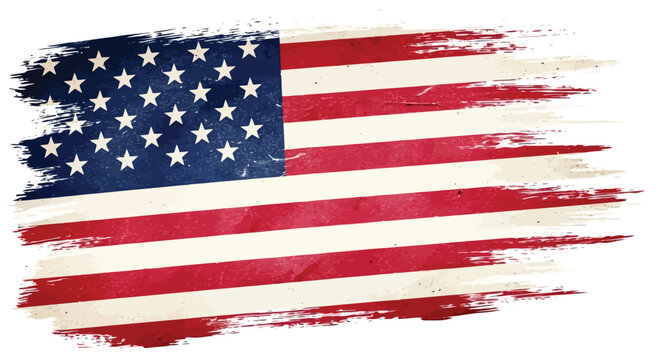 Vintage distressed american flag with stars and stripes, patriotic symbol, grunge texture, national emblem, usa flag design