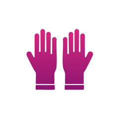 Obraz premium Stylized Purple Gloves Icon Design: Protective Handwear, Isolated Symbol for Hygiene