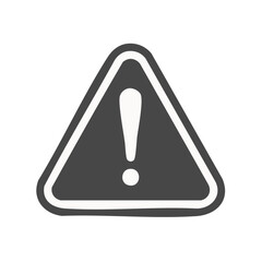 Gray Triangle Exclamation Mark Icon for Caution and Attention Symbol Design