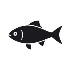 Obraz premium Simple Fish Icon Silhouette Freshwater or Saltwater Animals Marine Fauna