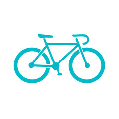 Fototapeta premium Isolated Teal Bicycle Icon Minimalist Design Transportation and Recreation on White