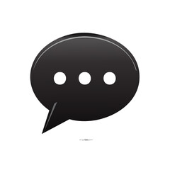 Fototapeta premium Sleek Black Speech Bubble Icon with Three Dots Indicating Typing or Waiting for a Message Response