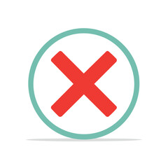 Fototapeta premium Red X Mark Inside a Green Circle Icon Symbol - Error, Failure, Rejection, Cross Shape, Cancel, Negative, Isolated