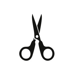 Black Silhouette of Open Scissors Cutting Tool Crafting Object Minimalist Design Stationery Simple Icon