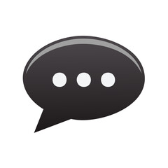 Fototapeta premium Black Speech Bubble with Ellipsis for Communication and Messaging