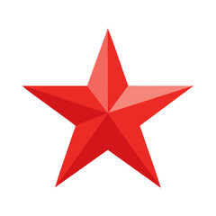 Obraz premium Bold Red Star Five-Pointed Shape Symbolic Geometric Design Decoration Element Simple Bright Shape