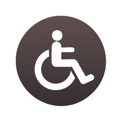 Handicapped Symbol in a Circular Format Represents Accessibility and Inclusion for People with Disabilities