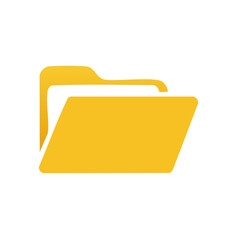 Isolated yellow folder icon for file organization and digital data management