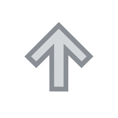 Gray Upward Pointing Arrow Symbol Design Element for Direction and Guidance Navigation Interface Sign