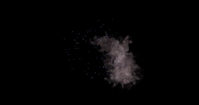 wind energy explosion effect on black background