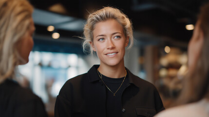 Community program coordinator leading a briefing with local partners, demonstrating collaboration, outreach, and structured social initiatives. cinematic color correction, natural uneven lighting