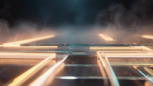 Futuristic Digital Background with Glowing Lines and Smoke Effects