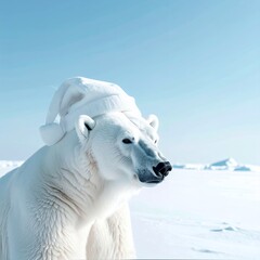 Majestic Polar Bear in Arctic Wonderland.