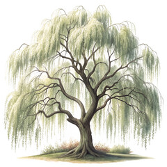 Willow tree isolated on transparent background © Hafiz