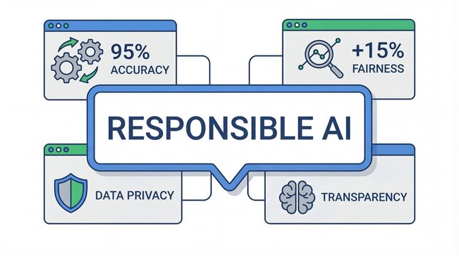  Responsible artificial intelligence framework emphasizing accuracy fairness data privacy and transparency requirements for ethical machine learning system development
