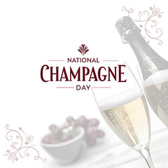 National Champagne Day Celebration, Luxury Champagne Toast Background, Elegant Champagne Glasses Party, Golden Champagne Bubbles Close Up, Festive Champagne Celebration Concept