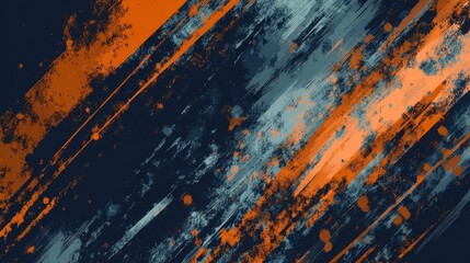 Orange, black, and blue grunge background with brush texture, suitable for extreme sports apparel, event posters, or dynamic web banners.