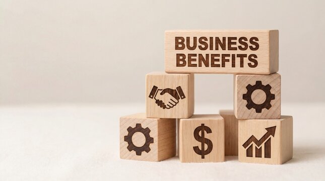 Corporate business benefits package strategy showcasing operational efficiency financial growth partnership opportunities and competitive advantages for employee retention and business success