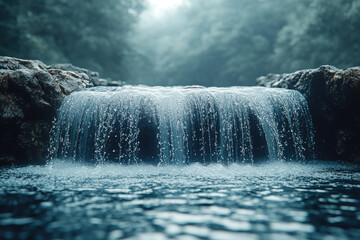 Sunlight and Mist Dance at the Waterfall&rsquo;s Base