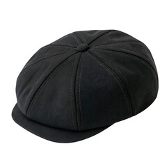 Black wool cap isolated on transparent background