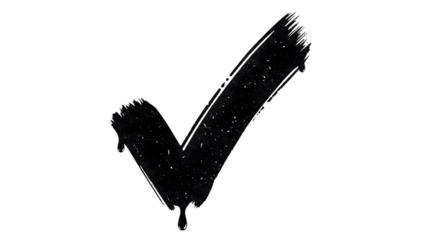 Hand Drawn Check Mark Brush Stroke Isolated PNG