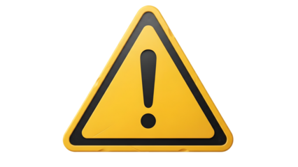 Yellow Warning Triangle Alert Icon Isolated PNG