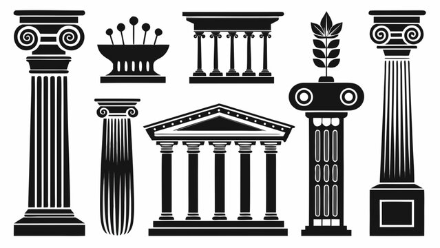 Classical architectural columns collection Vector
