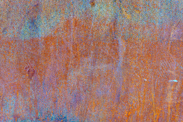 Rusty Corroded Metal Surface with Orange and Blue Tones