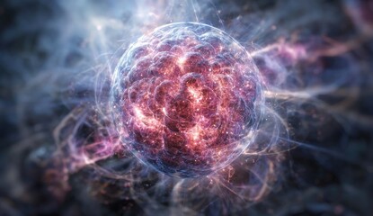 Abstract sphere, energy, vibrant colors