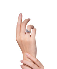 Elegant Hand Adorned with a Dazzling Diamond Ring