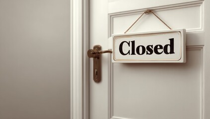 White door with a closed sign