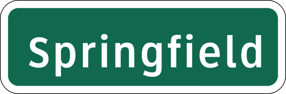 Springfield City in Illinois, USA Green Road Sign Design Vector